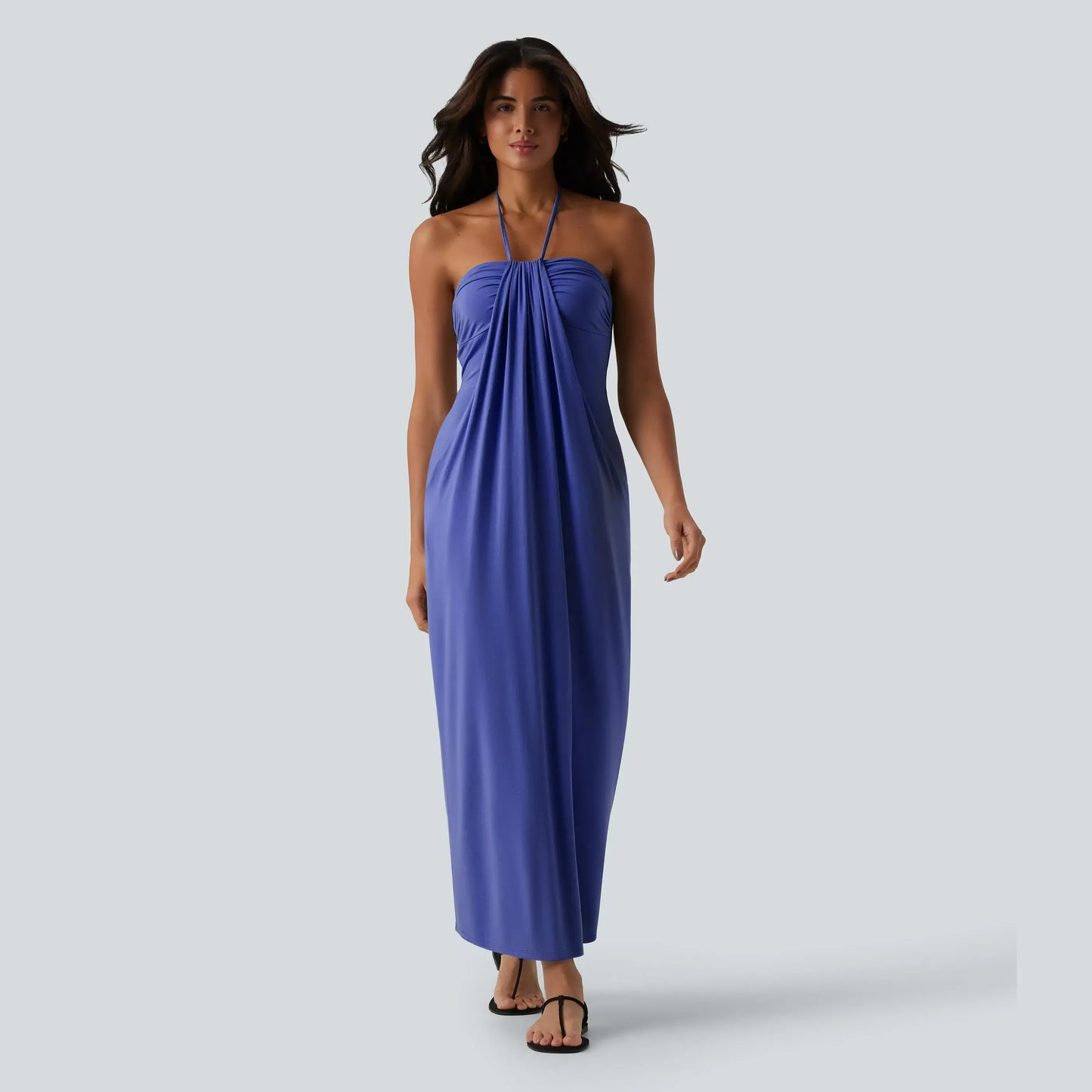 【Creator’s Pick】Halara Halter Tie Back Maxi Dress with Pockets