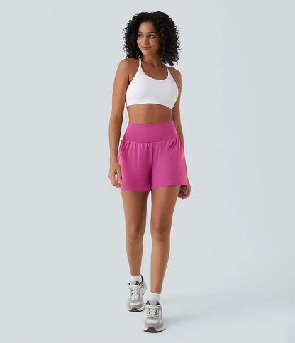 SoftlyZeroTM Airy Super High Waisted 2- in-1 InstantCool Yoga Shorts with Pockets