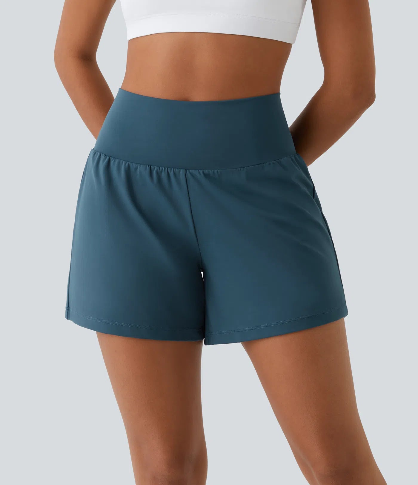 SoftlyZeroTM Airy Super High Waisted 2- in-1 InstantCool Yoga Shorts with Pockets