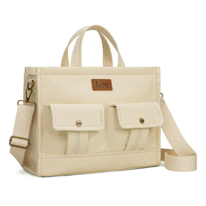 Lee work tote bag, message bag, with multiple pockets, very practical, large capacity, can hold an iPad and a 13-inch laptop, suitable for use at work or school.