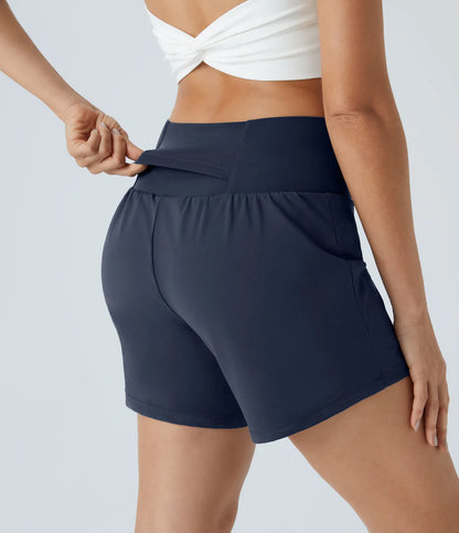 SoftlyZeroTM Airy Super High Waisted 2- in-1 InstantCool Yoga Shorts with Pockets