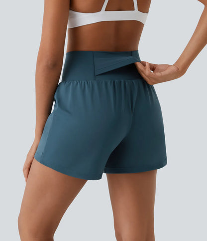 SoftlyZeroTM Airy Super High Waisted 2- in-1 InstantCool Yoga Shorts with Pockets