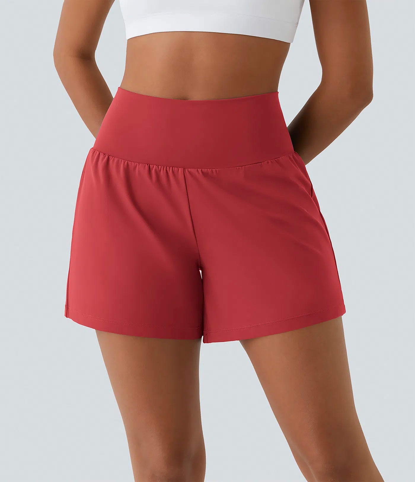 SoftlyZeroTM Airy Super High Waisted 2- in-1 InstantCool Yoga Shorts with Pockets