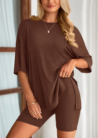 Women's Two PieceLounge Set SummerCasual Oversized Shirts