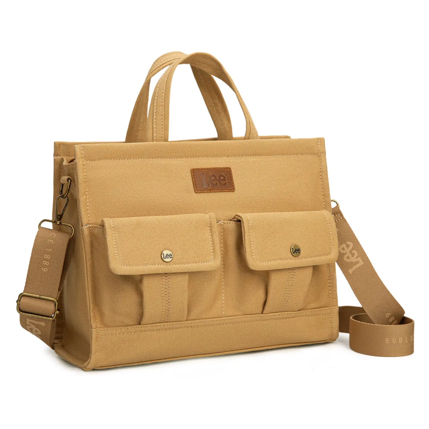 Lee work tote bag, message bag, with multiple pockets, very practical, large capacity, can hold an iPad and a 13-inch laptop, suitable for use at work or school.