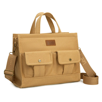 Lee work tote bag, message bag, with multiple pockets, very practical, large capacity, can hold an iPad and a 13-inch laptop, suitable for use at work or school.