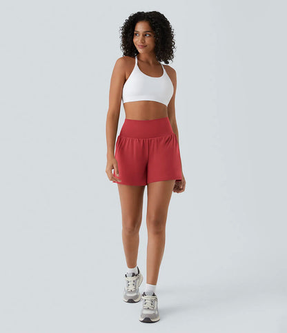 SoftlyZeroTM Airy Super High Waisted 2- in-1 InstantCool Yoga Shorts with Pockets
