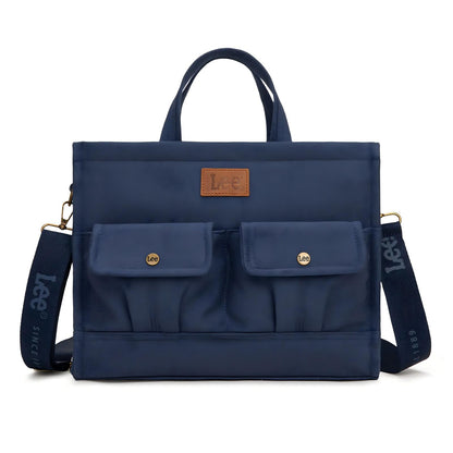Lee work tote bag, message bag, with multiple pockets, very practical, large capacity, can hold an iPad and a 13-inch laptop, suitable for use at work or school.