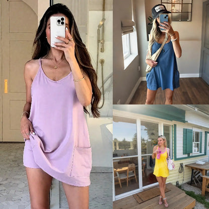Curve-Friendly 2-in-1Lounge Romper Dress