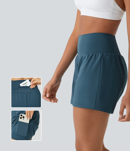SoftlyZeroTM Airy Super High Waisted 2- in-1 InstantCool Yoga Shorts with Pockets