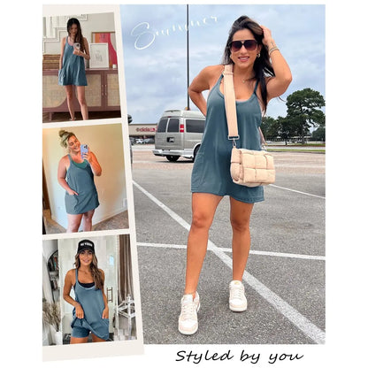 Curve-Friendly 2-in-1Lounge Romper Dress