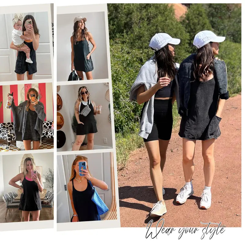 Curve-Friendly 2-in-1Lounge Romper Dress