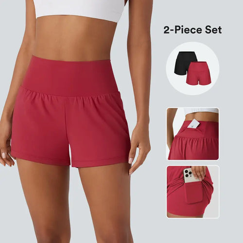 SoftlyZeroTM Airy Super High Waisted 2- in-1 InstantCool Yoga Shorts with Pockets