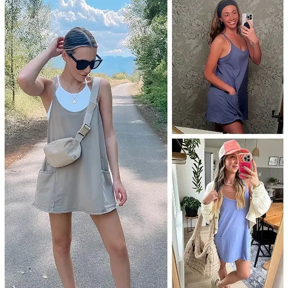 Curve-Friendly 2-in-1Lounge Romper Dress
