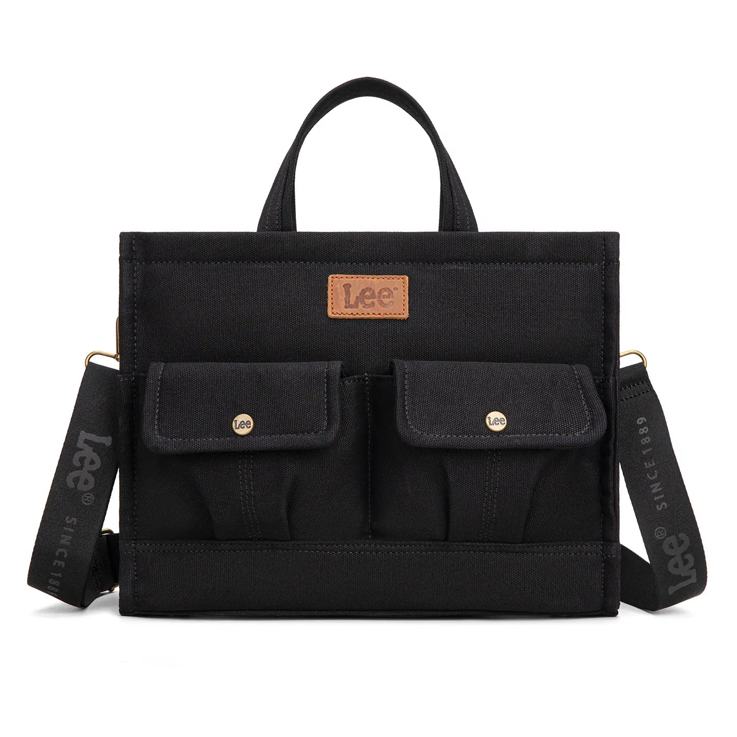 Lee work tote bag, message bag, with multiple pockets, very practical, large capacity, can hold an iPad and a 13-inch laptop, suitable for use at work or school.