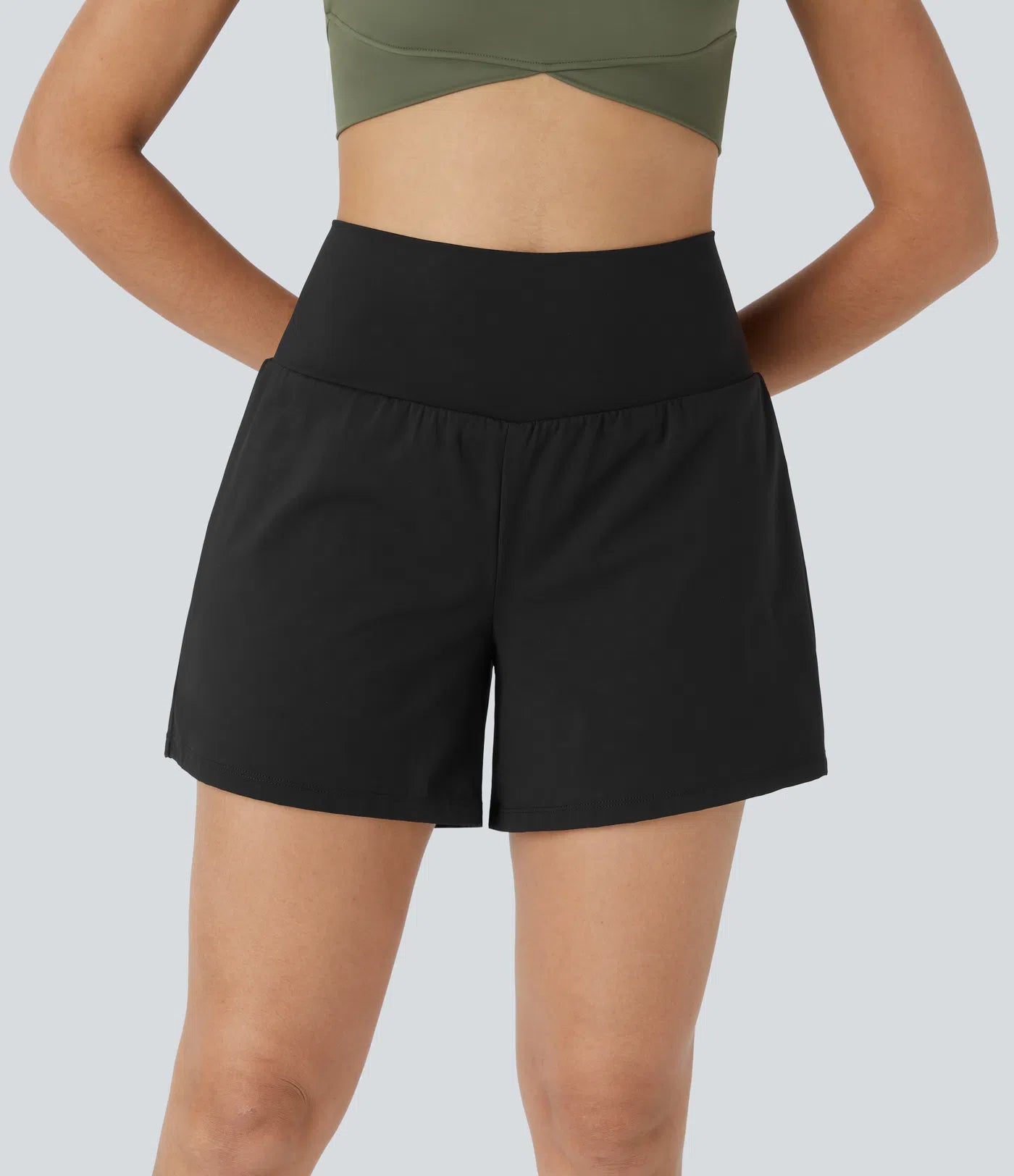 SoftlyZeroTM Airy Super High Waisted 2- in-1 InstantCool Yoga Shorts with Pockets