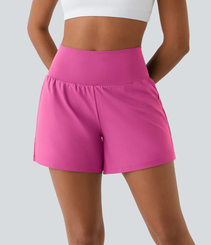 SoftlyZeroTM Airy Super High Waisted 2- in-1 InstantCool Yoga Shorts with Pockets