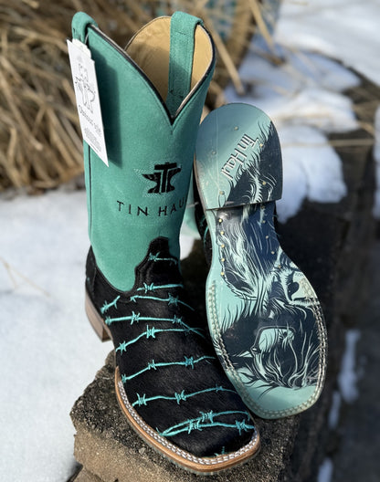 Women's Tin Haul Barbwire Belle Boots With Good Mood Sole Handcrafted Black