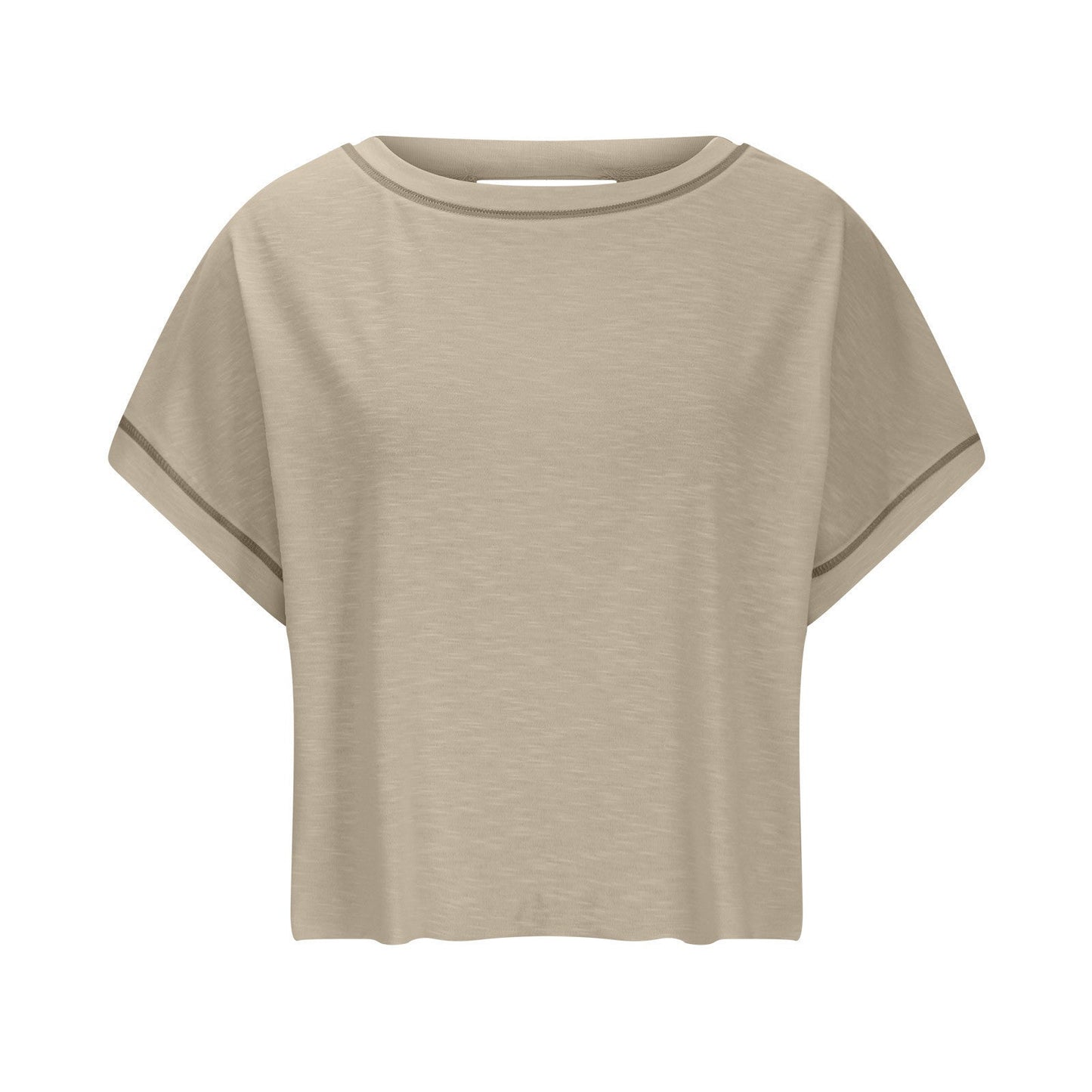 AWomen's Open BackCrop Top - OversizedStretch Tee for Yoga &Street