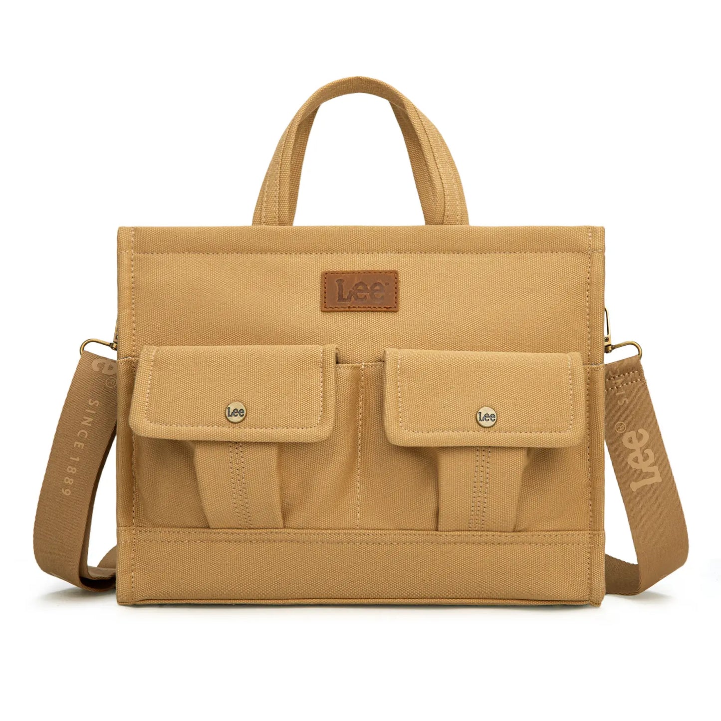 Lee work tote bag, message bag, with multiple pockets, very practical, large capacity, can hold an iPad and a 13-inch laptop, suitable for use at work or school.