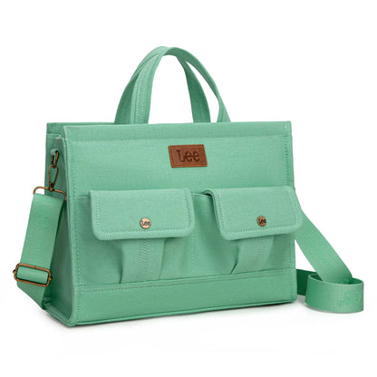 Lee work tote bag, message bag, with multiple pockets, very practical, large capacity, can hold an iPad and a 13-inch laptop, suitable for use at work or school.