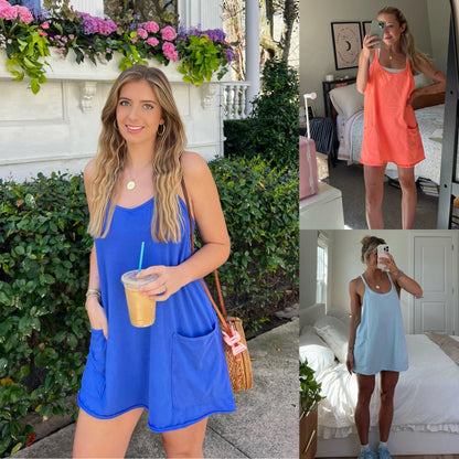 Curve-Friendly 2-in-1Lounge Romper Dress