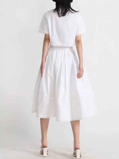 Comfort Button Front Short Sleeve Coordinated Shorts