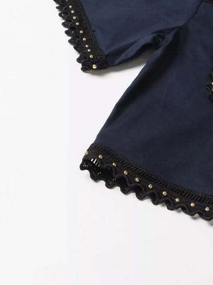Comfort Button Front Short Sleeve Coordinated Shorts