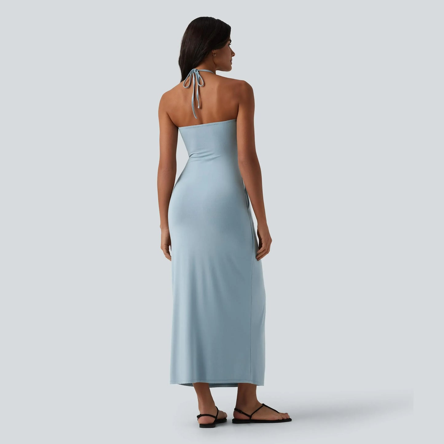 【Creator’s Pick】Halara Halter Tie Back Maxi Dress with Pockets