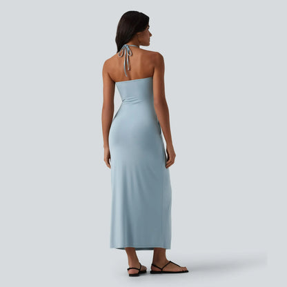 【Creator’s Pick】Halara Halter Tie Back Maxi Dress with Pockets