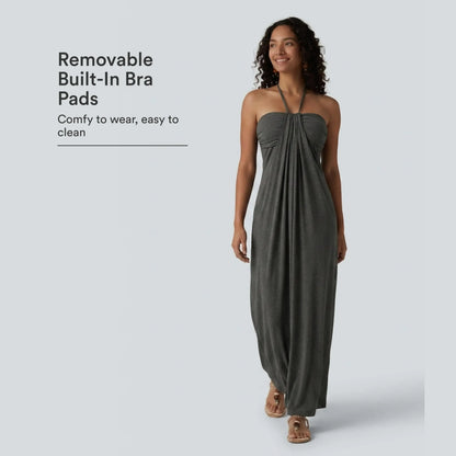 【Creator’s Pick】Halara Halter Tie Back Maxi Dress with Pockets