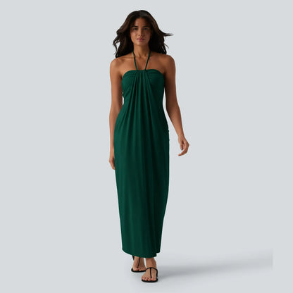 【Creator’s Pick】Halara Halter Tie Back Maxi Dress with Pockets
