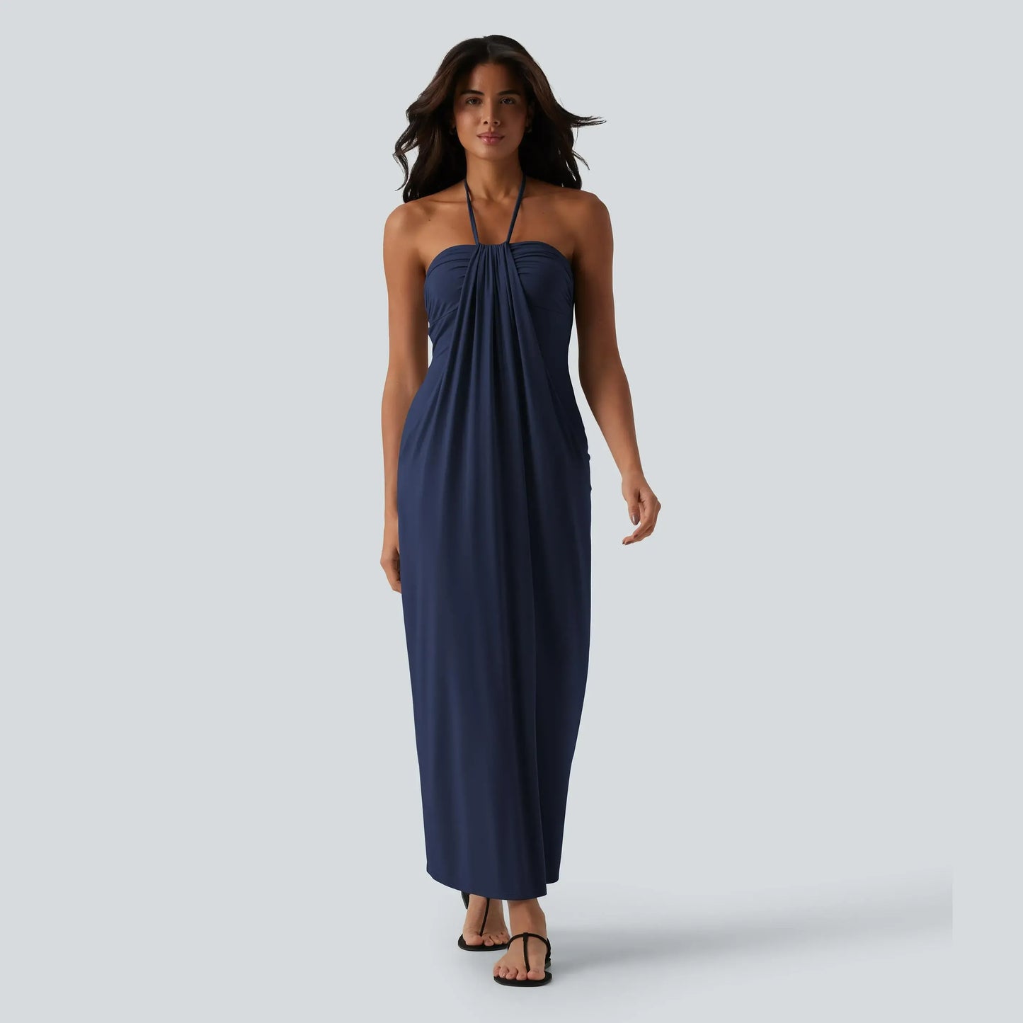 【Creator’s Pick】Halara Halter Tie Back Maxi Dress with Pockets