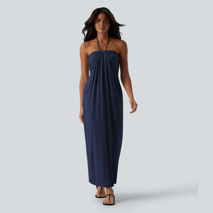 【Creator’s Pick】Halara Halter Tie Back Maxi Dress with Pockets