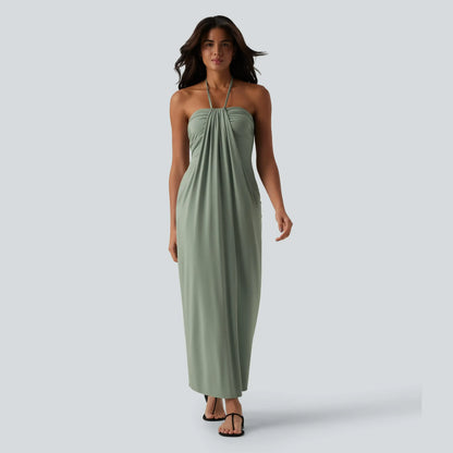 【Creator’s Pick】Halara Halter Tie Back Maxi Dress with Pockets