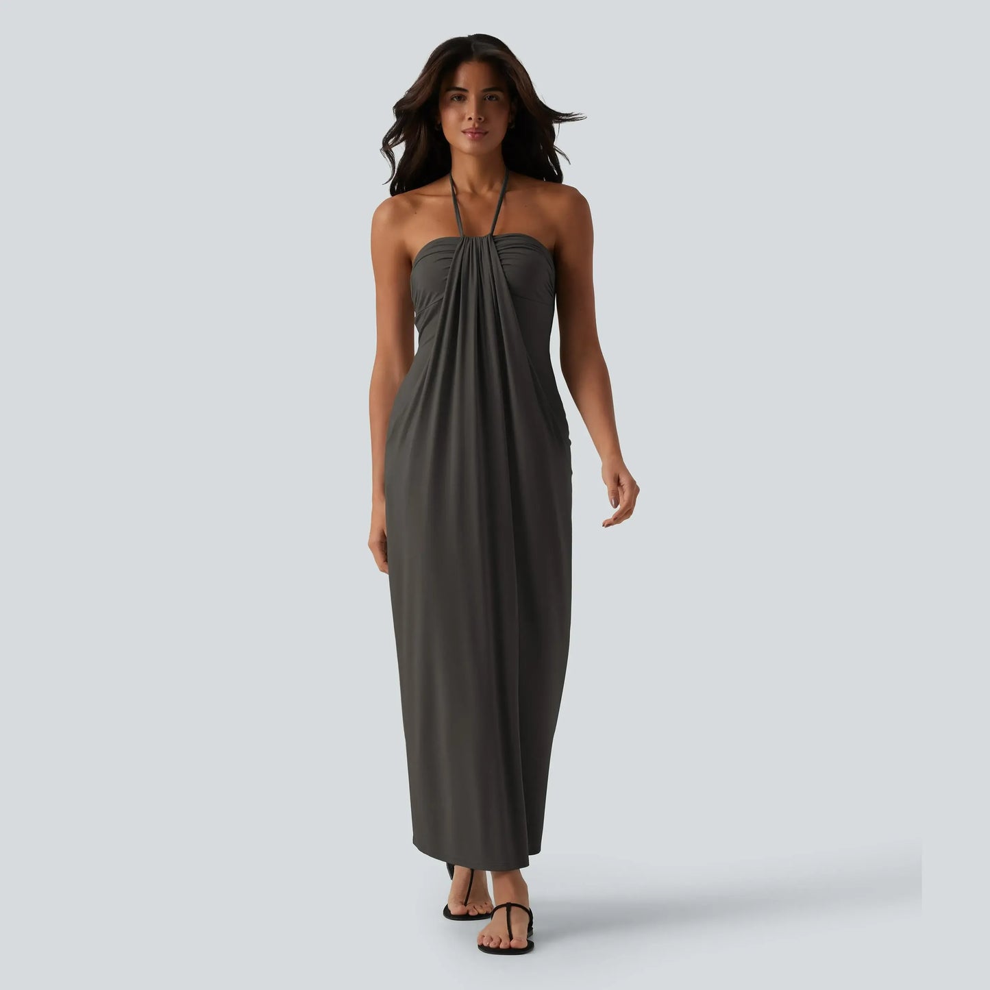 【Creator’s Pick】Halara Halter Tie Back Maxi Dress with Pockets