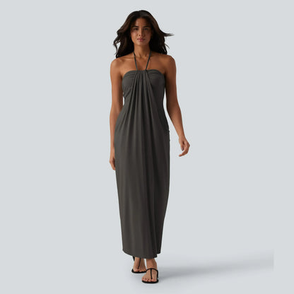 【Creator’s Pick】Halara Halter Tie Back Maxi Dress with Pockets