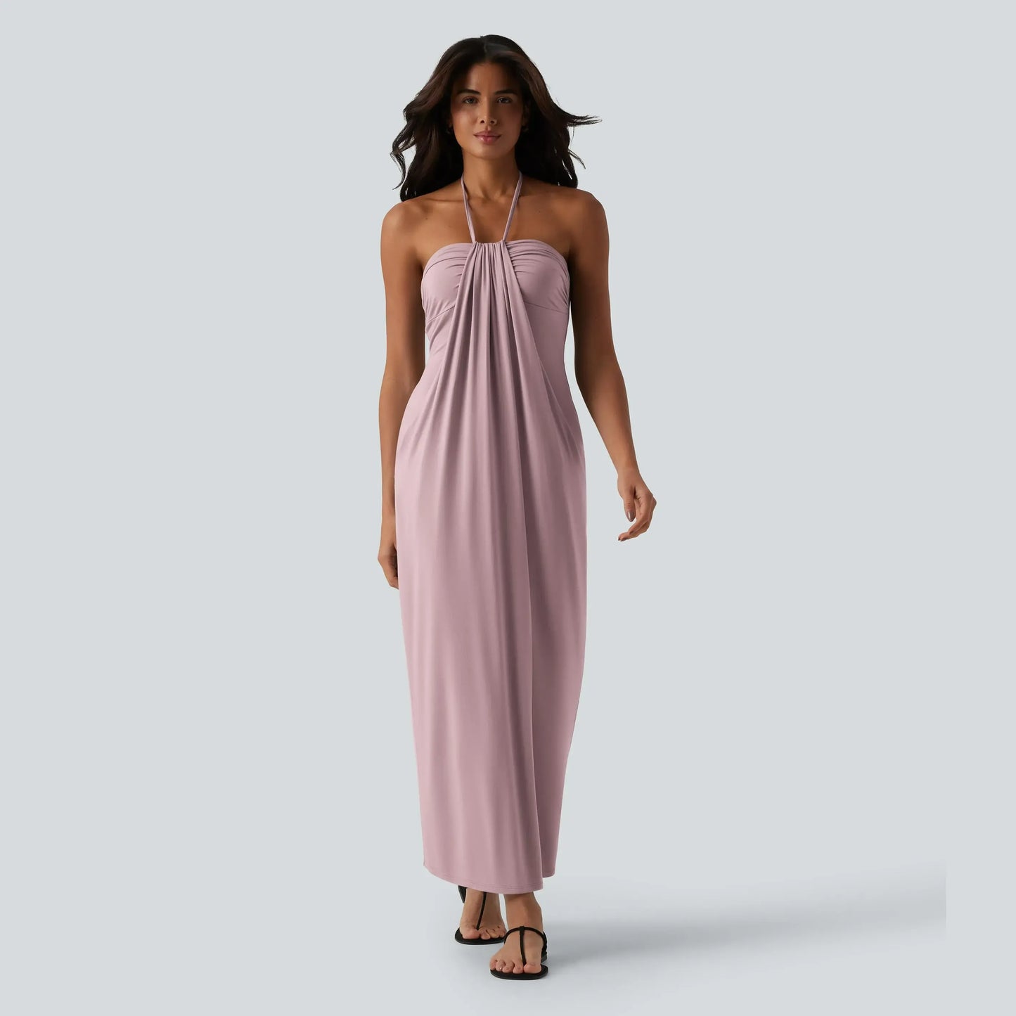 【Creator’s Pick】Halara Halter Tie Back Maxi Dress with Pockets