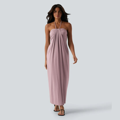 【Creator’s Pick】Halara Halter Tie Back Maxi Dress with Pockets