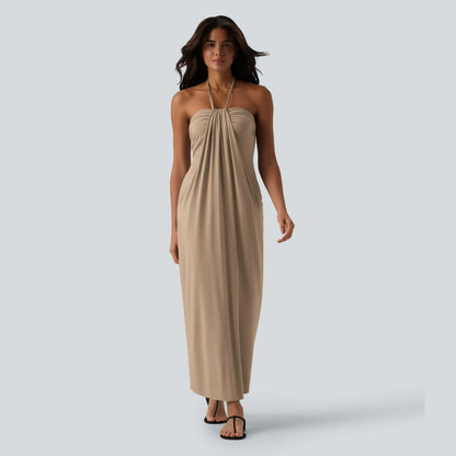 【Creator’s Pick】Halara Halter Tie Back Maxi Dress with Pockets