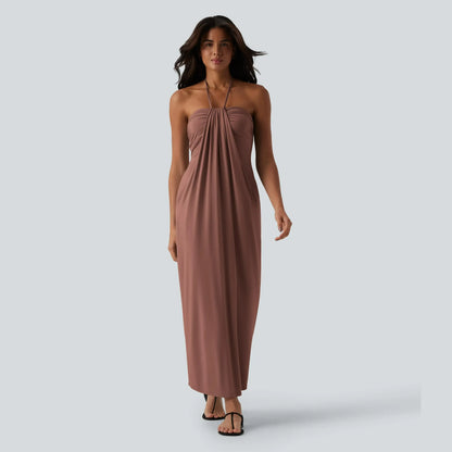 【Creator’s Pick】Halara Halter Tie Back Maxi Dress with Pockets