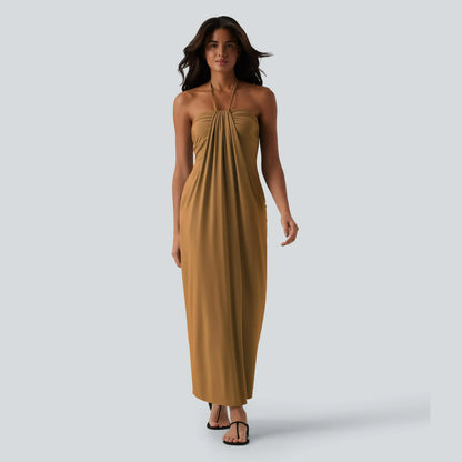 【Creator’s Pick】Halara Halter Tie Back Maxi Dress with Pockets