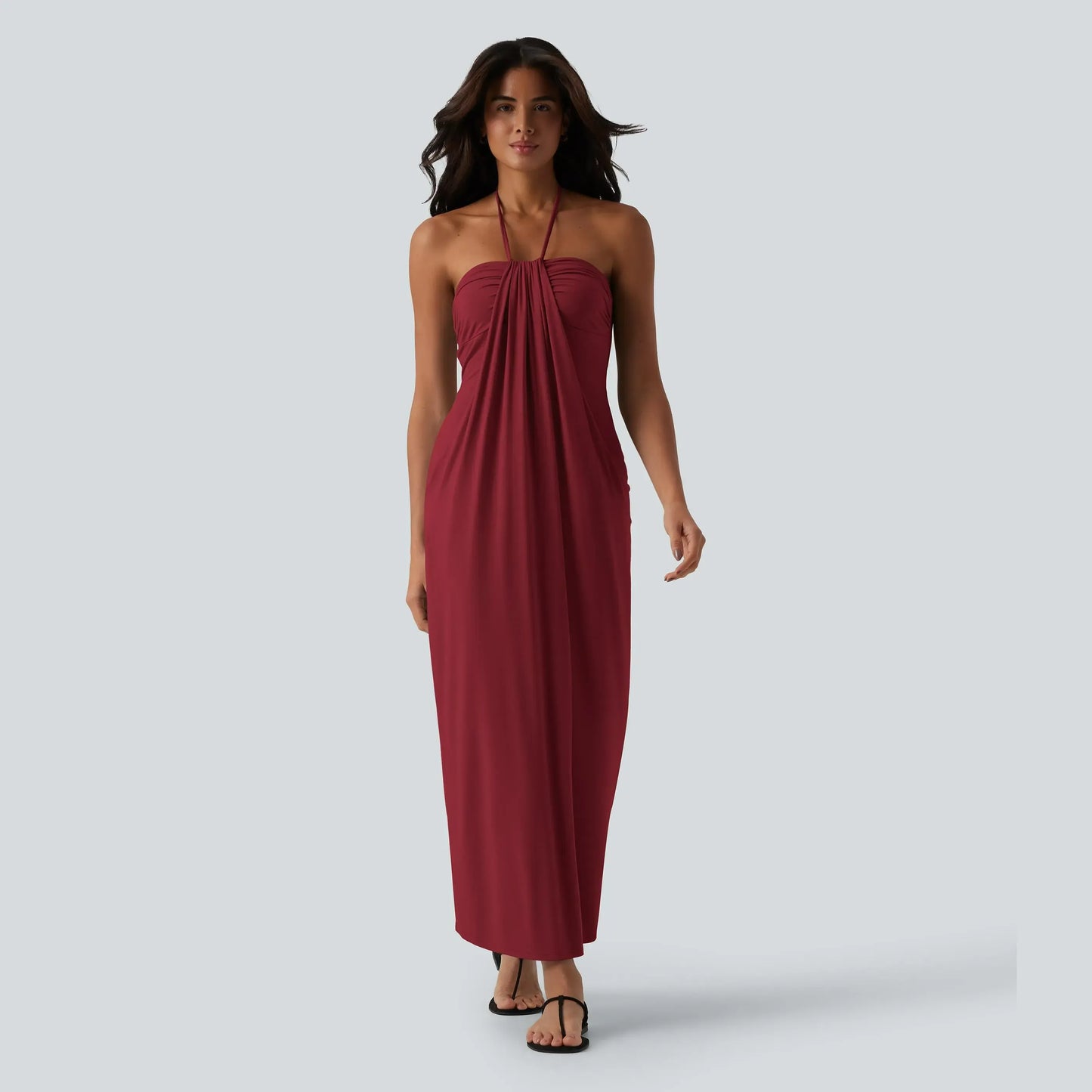 【Creator’s Pick】Halara Halter Tie Back Maxi Dress with Pockets