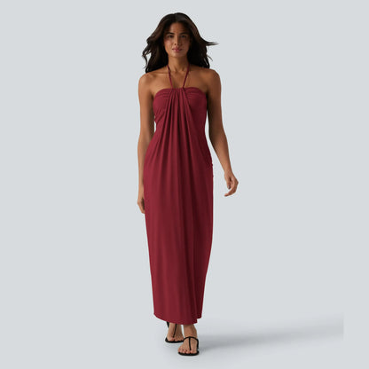 【Creator’s Pick】Halara Halter Tie Back Maxi Dress with Pockets
