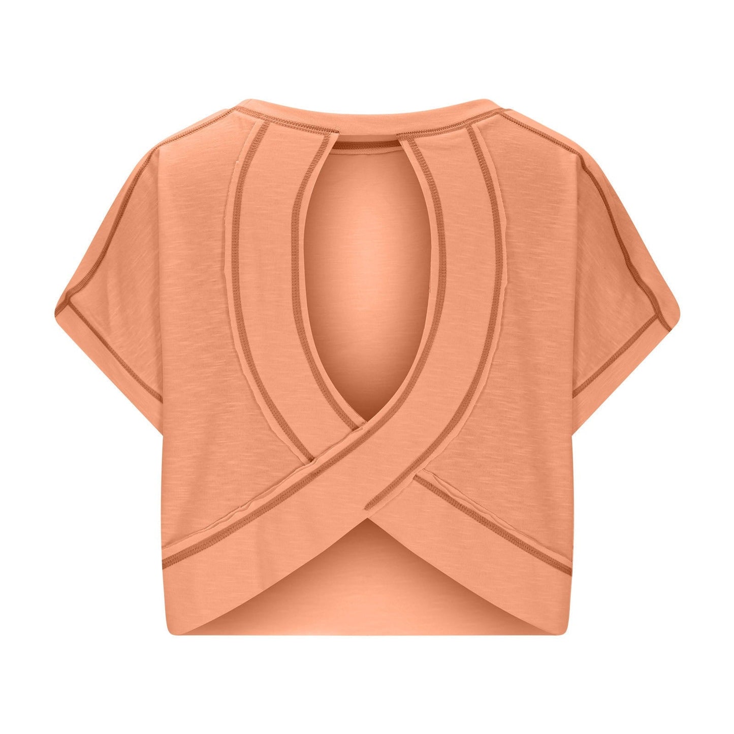 AWomen's Open BackCrop Top - OversizedStretch Tee for Yoga &Street