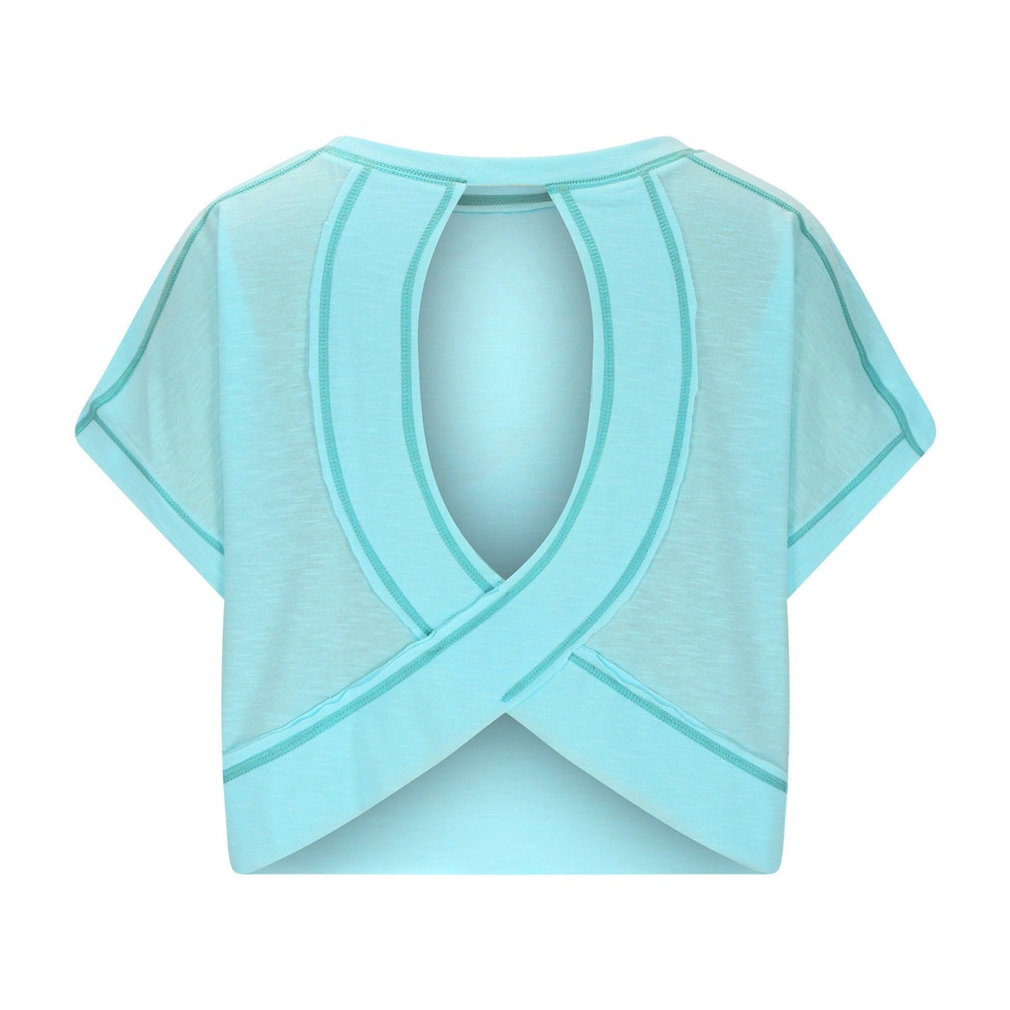 AWomen's Open BackCrop Top - OversizedStretch Tee for Yoga &Street