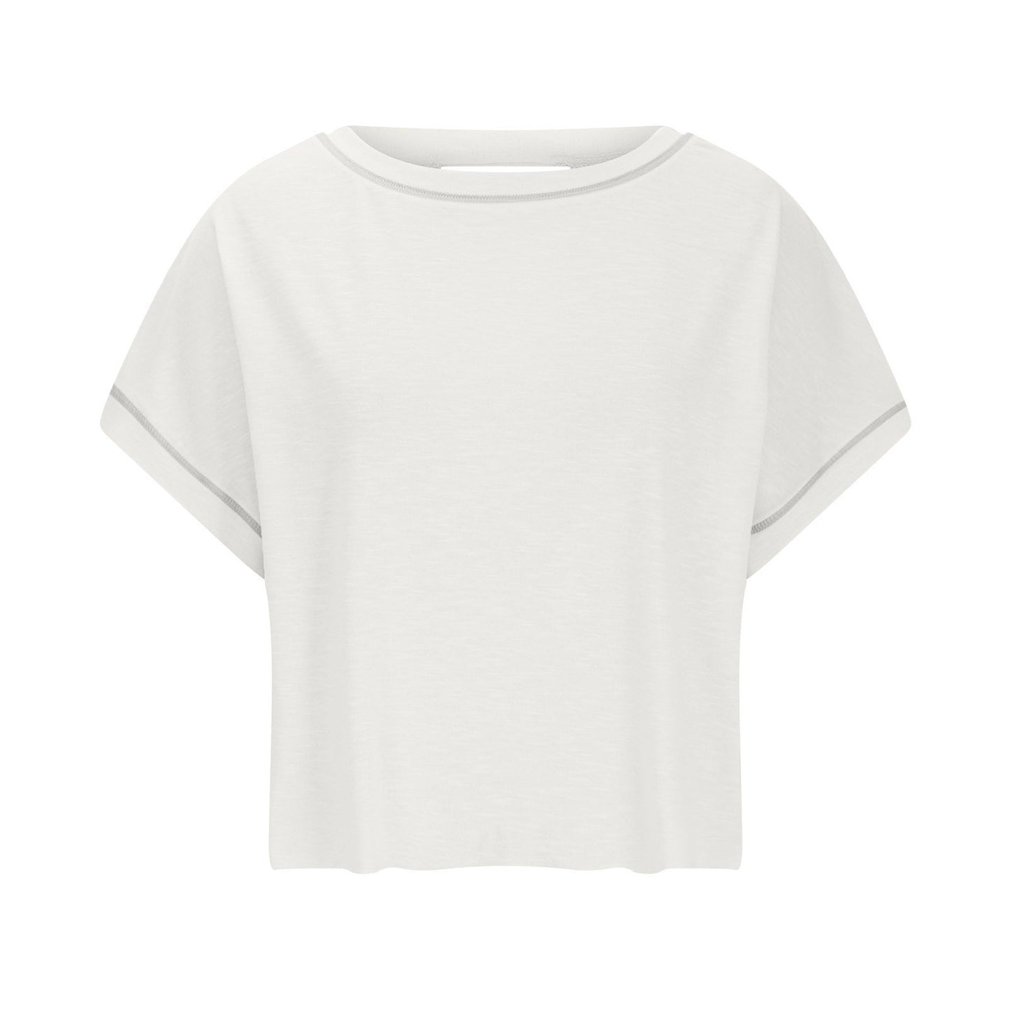 AWomen's Open BackCrop Top - OversizedStretch Tee for Yoga &Street