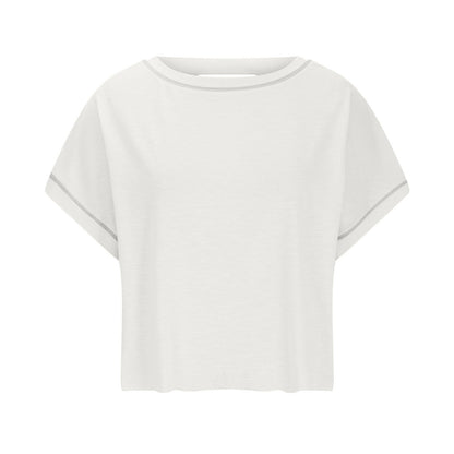 AWomen's Open BackCrop Top - OversizedStretch Tee for Yoga &Street