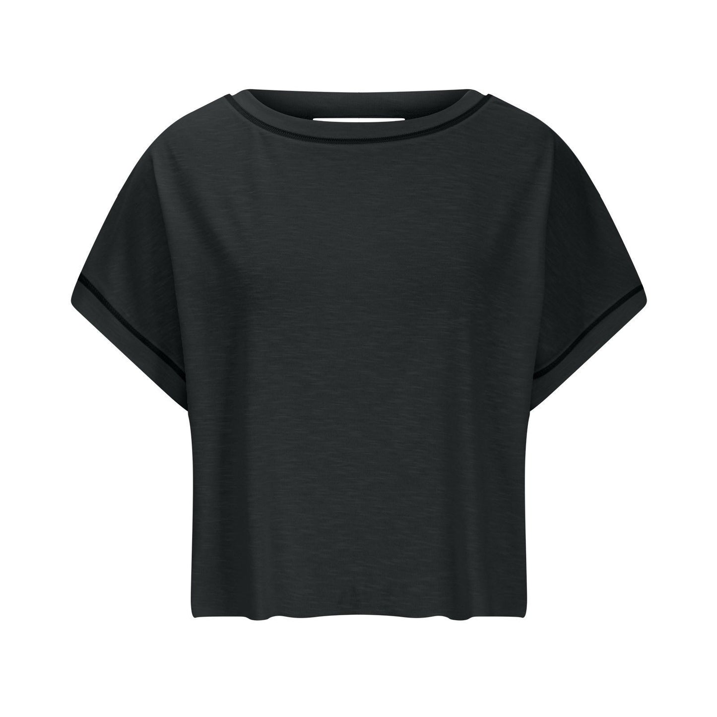 AWomen's Open BackCrop Top - OversizedStretch Tee for Yoga &Street