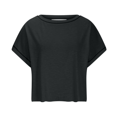 AWomen's Open BackCrop Top - OversizedStretch Tee for Yoga &Street